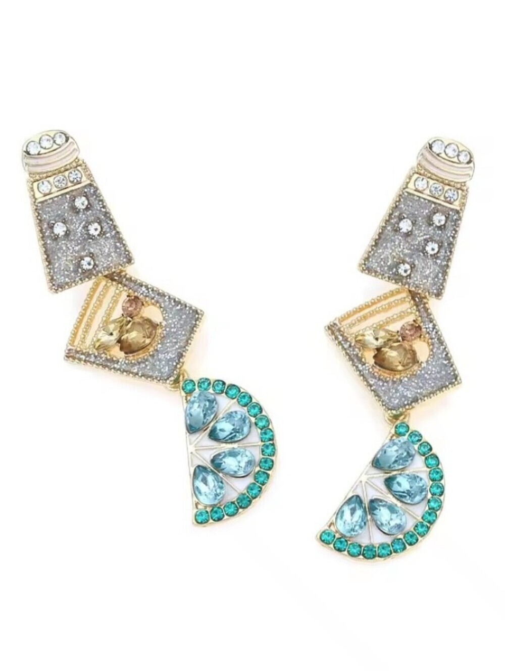 New! Salt ~ Tequila ~Lime Dangle Margarita Earrings | NWOT